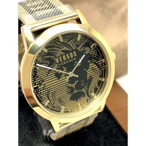 Versus by Versace Men's Watch VSPLN2421 Lion Gold Mesh Stainless Steel 40mm